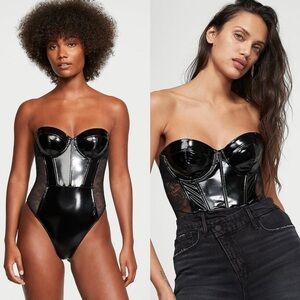Victoria’s Secret Faux Patent Leather Lace Balconette Teddy size XL NWT